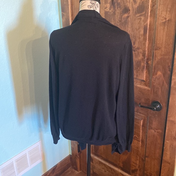 Black Drape Front Cardigan, Side Medium - Picture 2 of 4